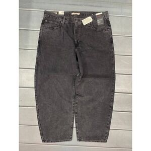 Levis Premium Baggy Jeans Womens Size 34 (Actual 36x30) Black Loose Straight NWT